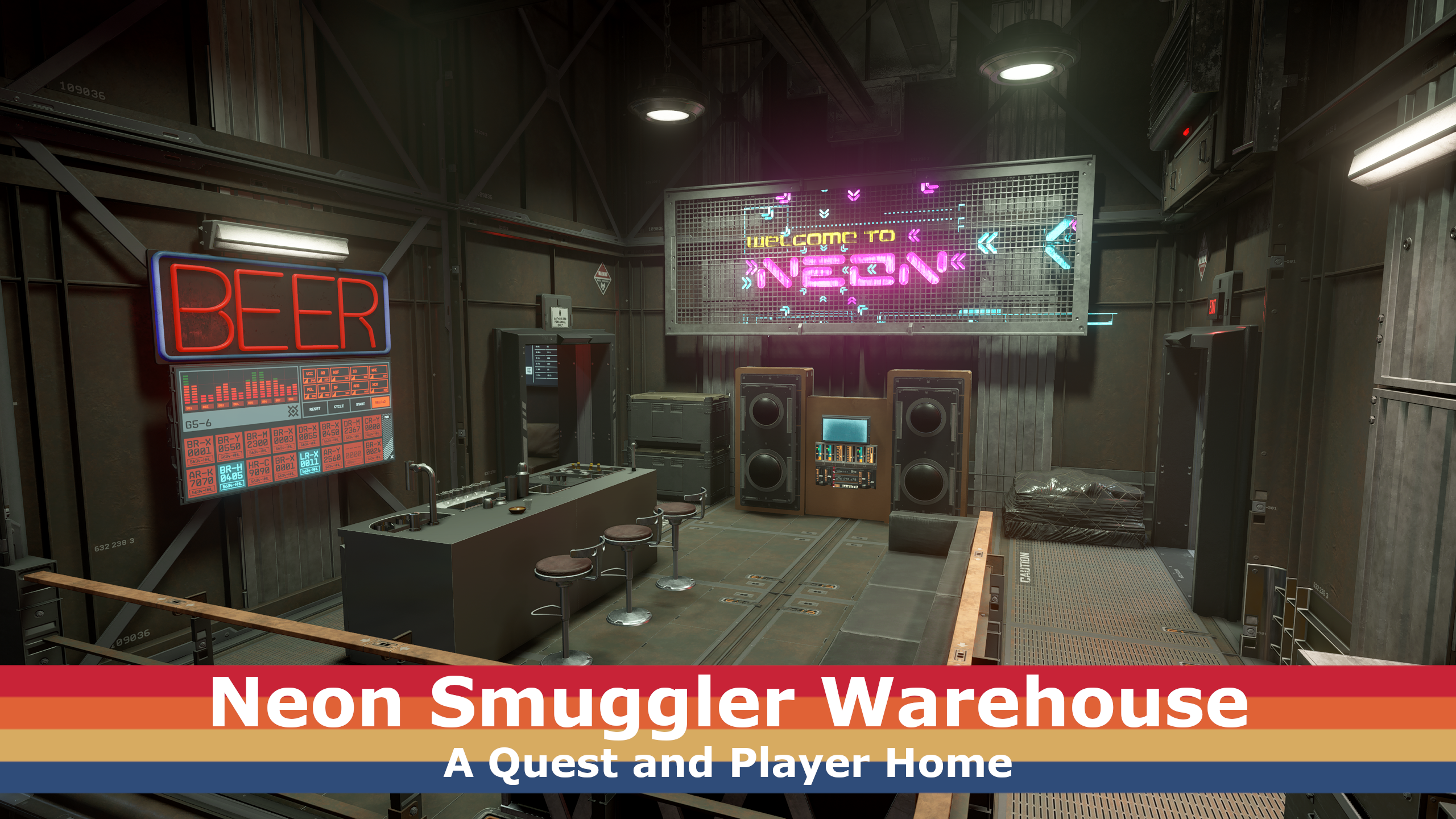 Neon Smuggler Warehouse mod for Starfield