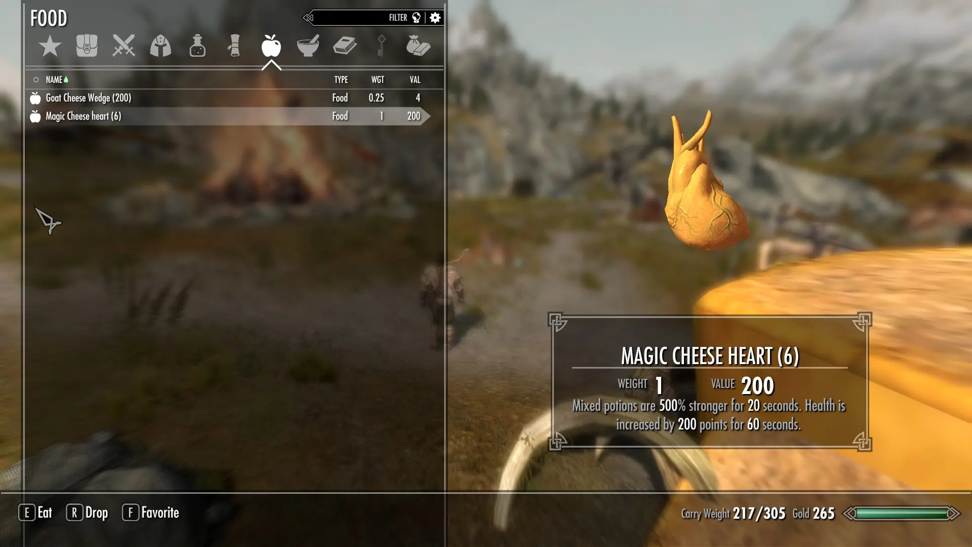 Mammoth Cheese - (Cheese Series Pt.1) mod for Skyrim
