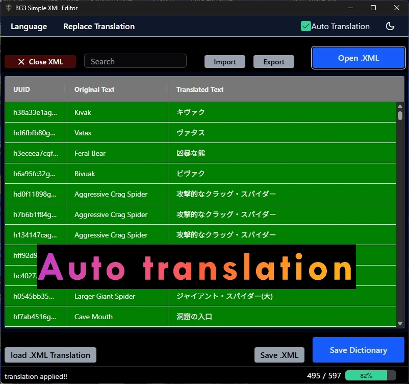 BG3 Simple XML Editor mod for Baldur's Gate 3