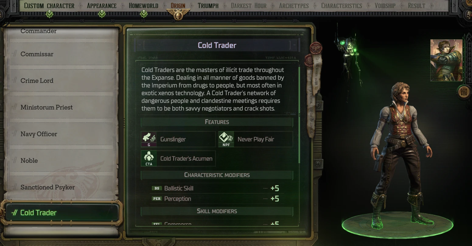 Cold Trader Origin mod for Warhammer 40,000: Rogue Trader