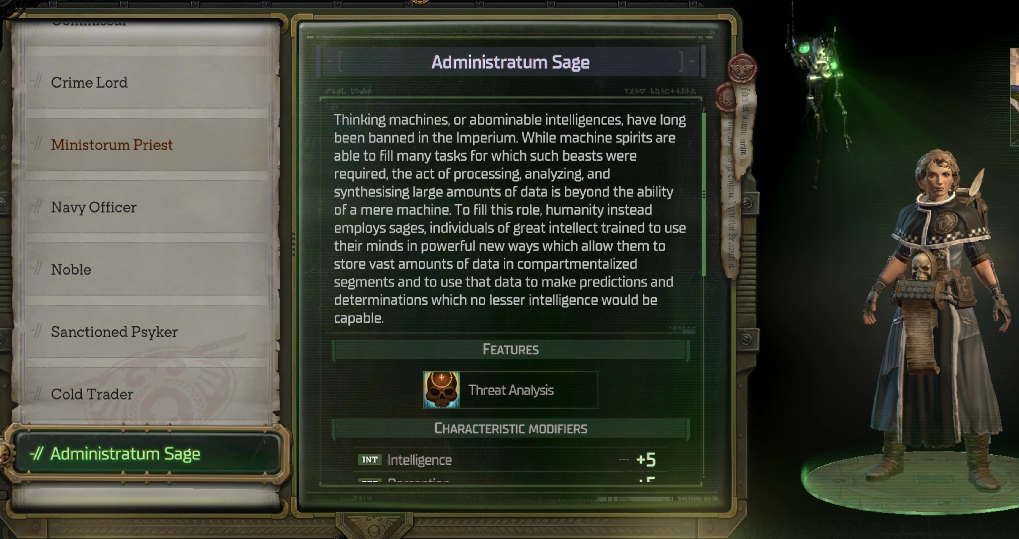 Administratum Sage Origin mod for Warhammer 40,000: Rogue Trader