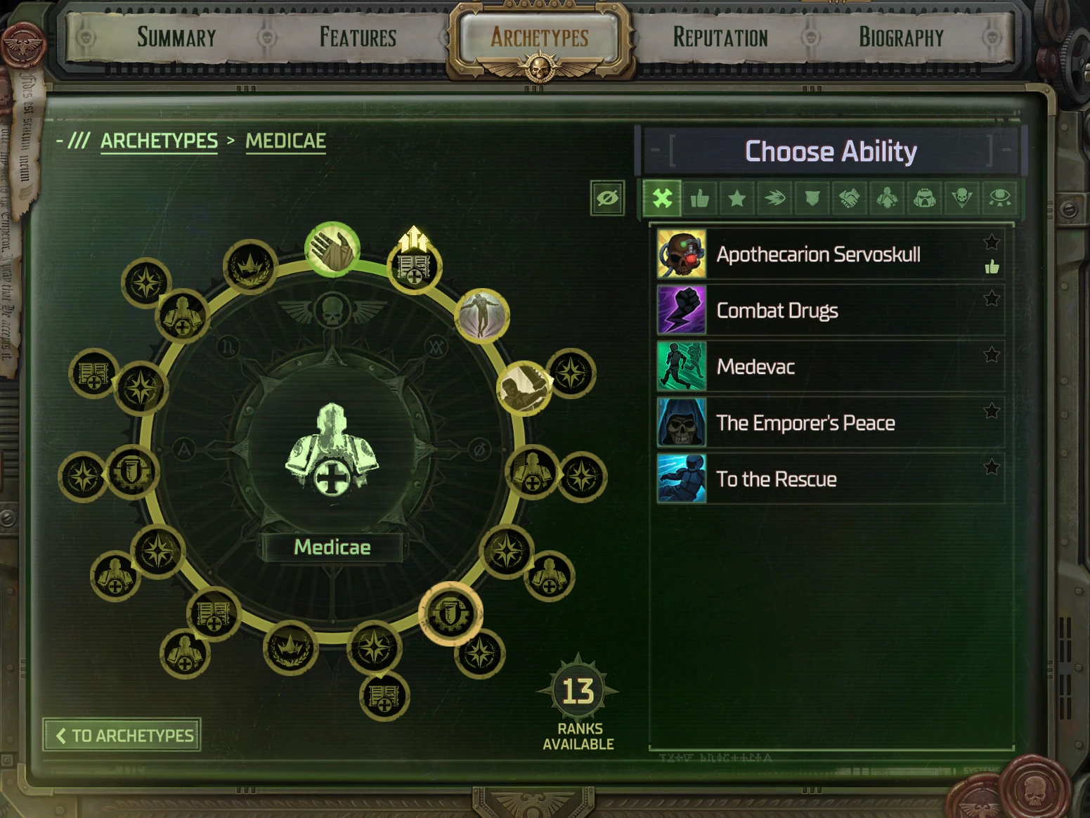Medicae Archetype mod for Warhammer 40,000: Rogue Trader