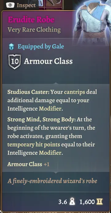 Erudite Robe - A Potent Robe for Wizards mod for Baldur's Gate 3