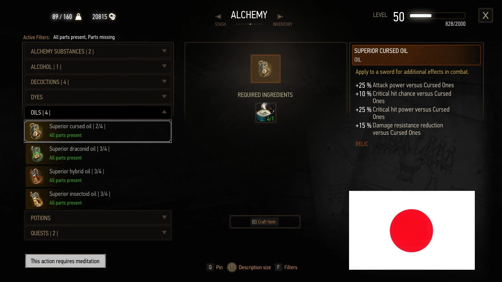 Preparations Japanese Translation mod for  The Witcher 3: Wild Hunt