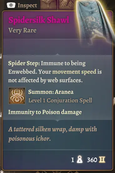 Summon Aranea mod for Baldur's Gate 3