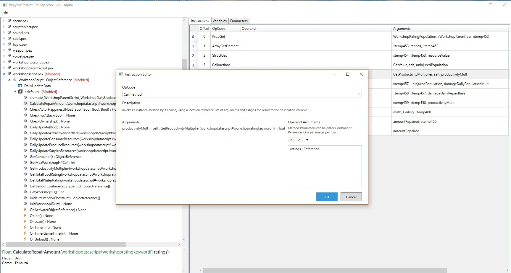 PexInspector (Fallout 4 and Skyrim Script Editor) mod for Fallout 4