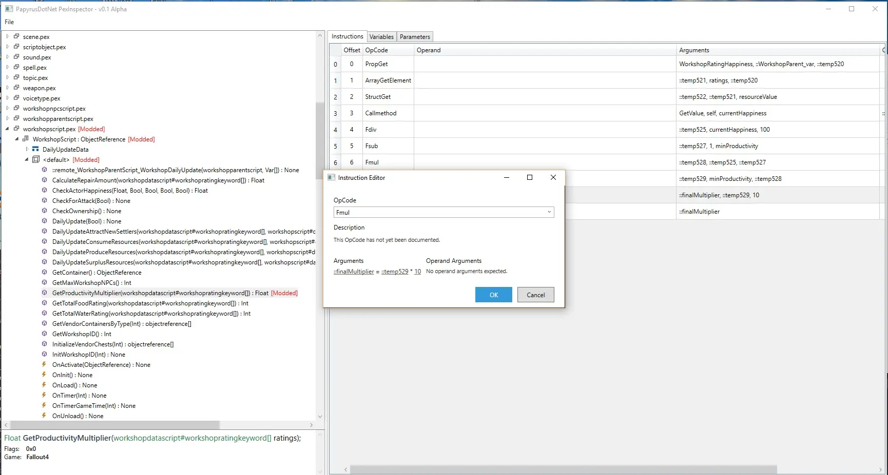 PexInspector (Fallout 4 and Skyrim Script Editor) mod for Fallout 4