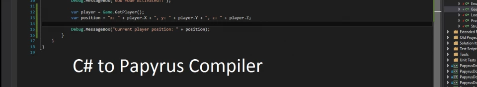 PapyrusDotNet (CSharp to Papyrus Compiler) mod for Fallout 4