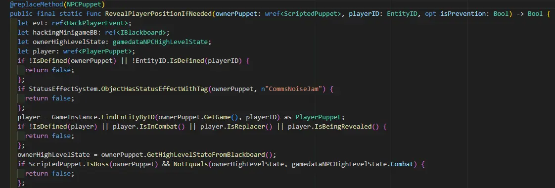 Disable Reveal Position Hack v2.0 support mod for Cyberpunk 2077