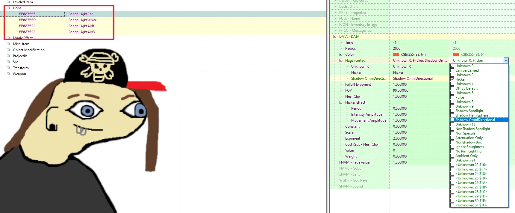 Bengal - long lasting Flare Performance Edit (dubbed ESL) mod for Fallout 4