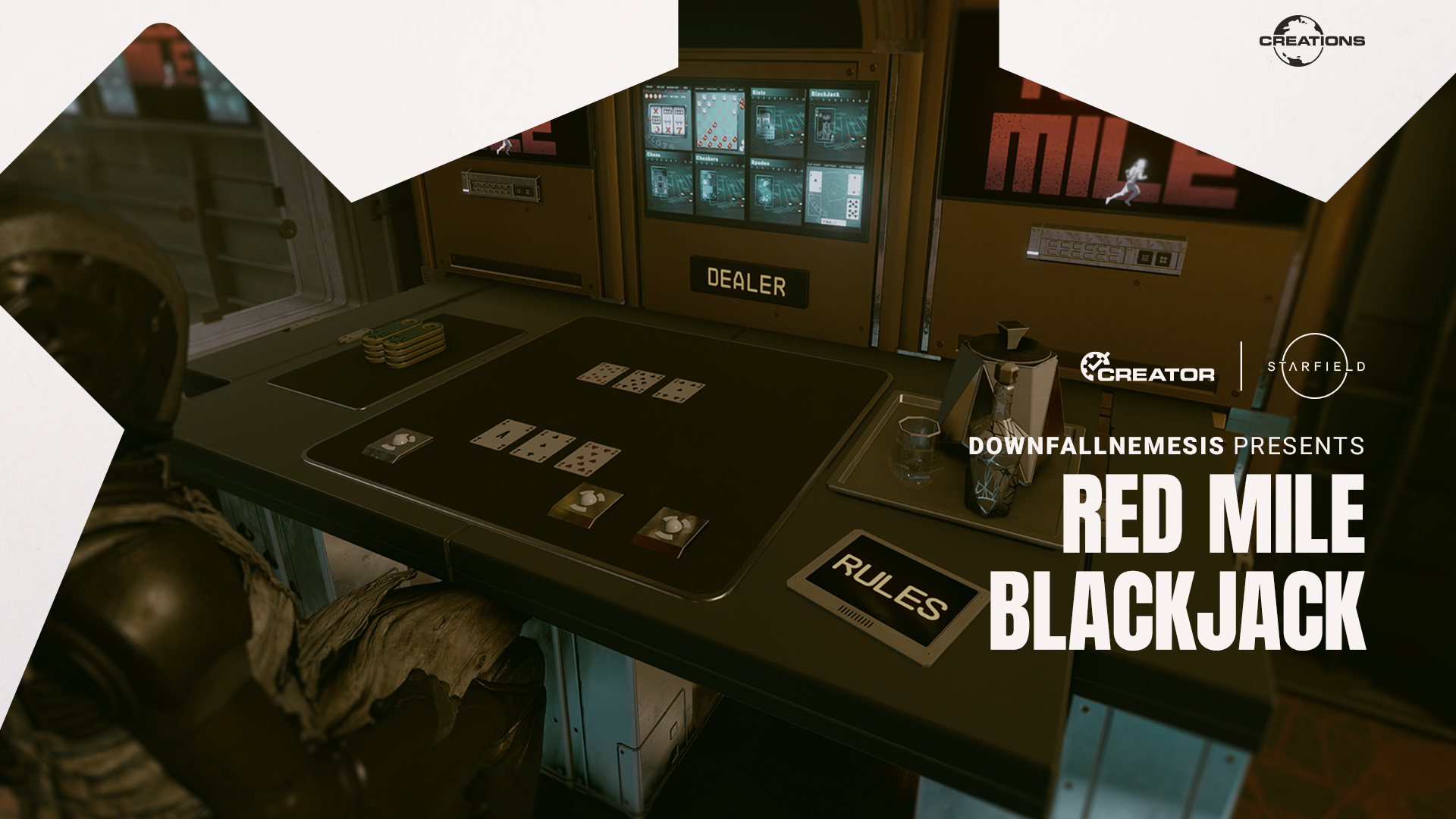 Red Mile Blackjack Table mod for Starfield