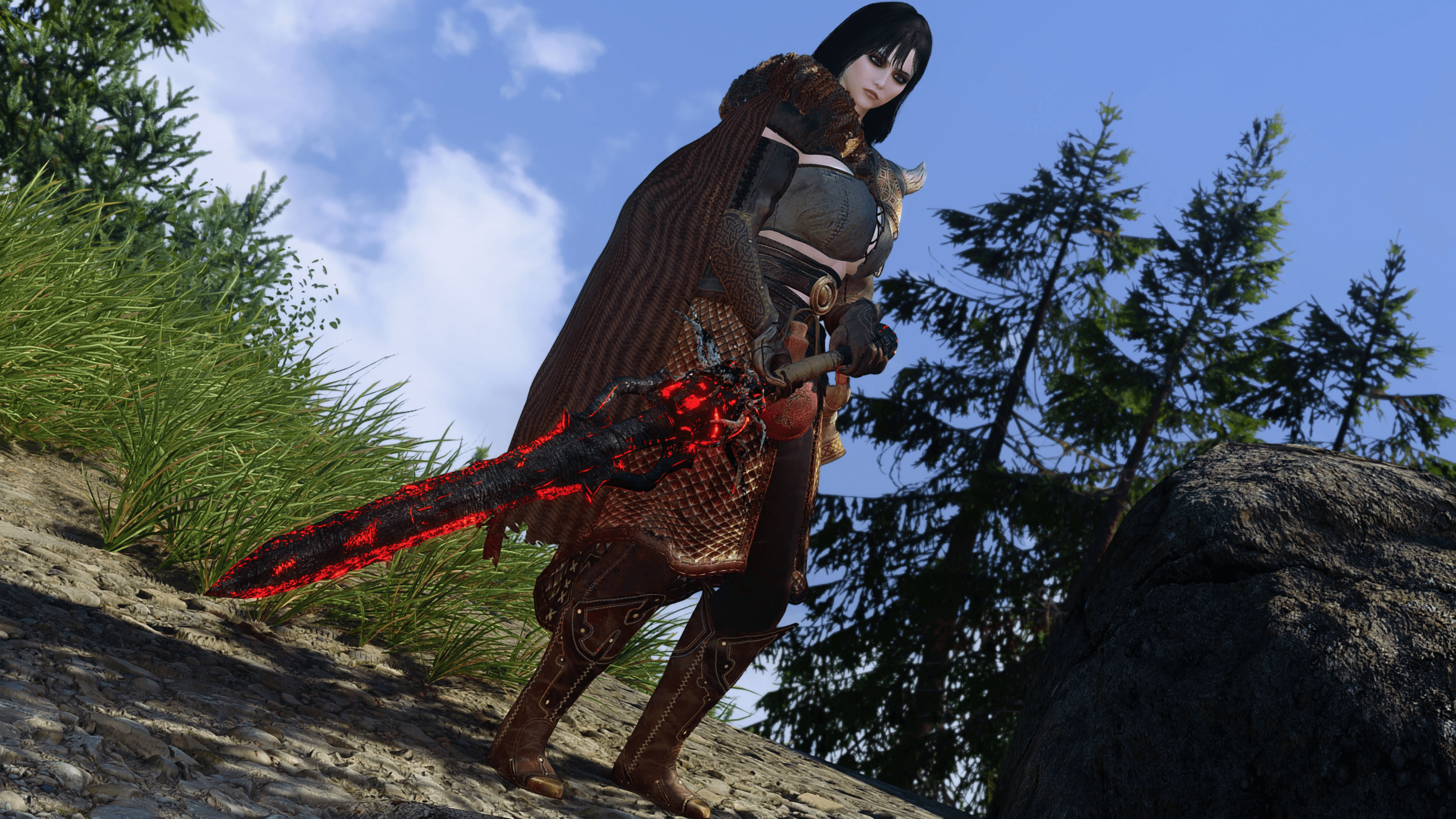 Fire Scorch Shadow Great sword mod for The Elder Scrolls V: Skyrim Special Edition