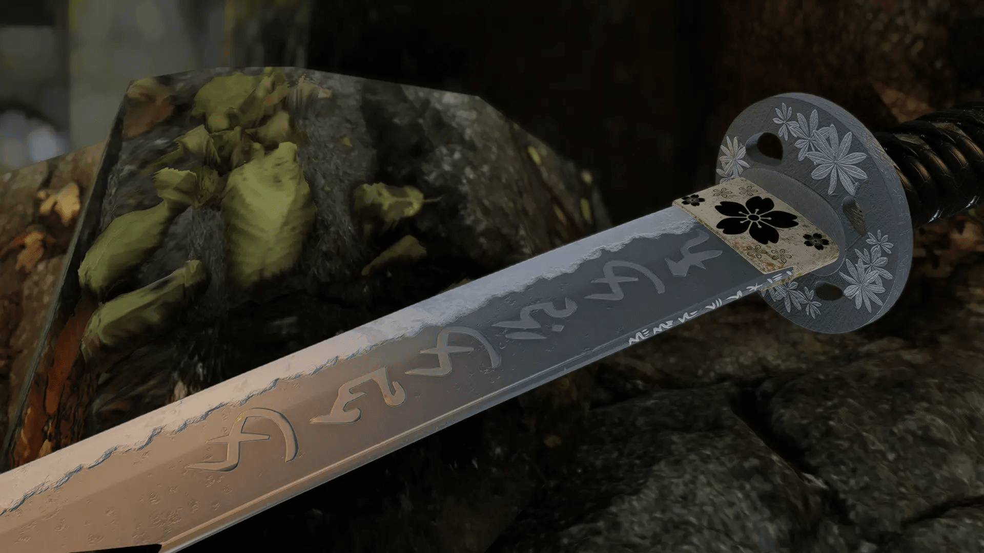 Flowering Katana mod for The Elder Scrolls V: Skyrim Special Edition