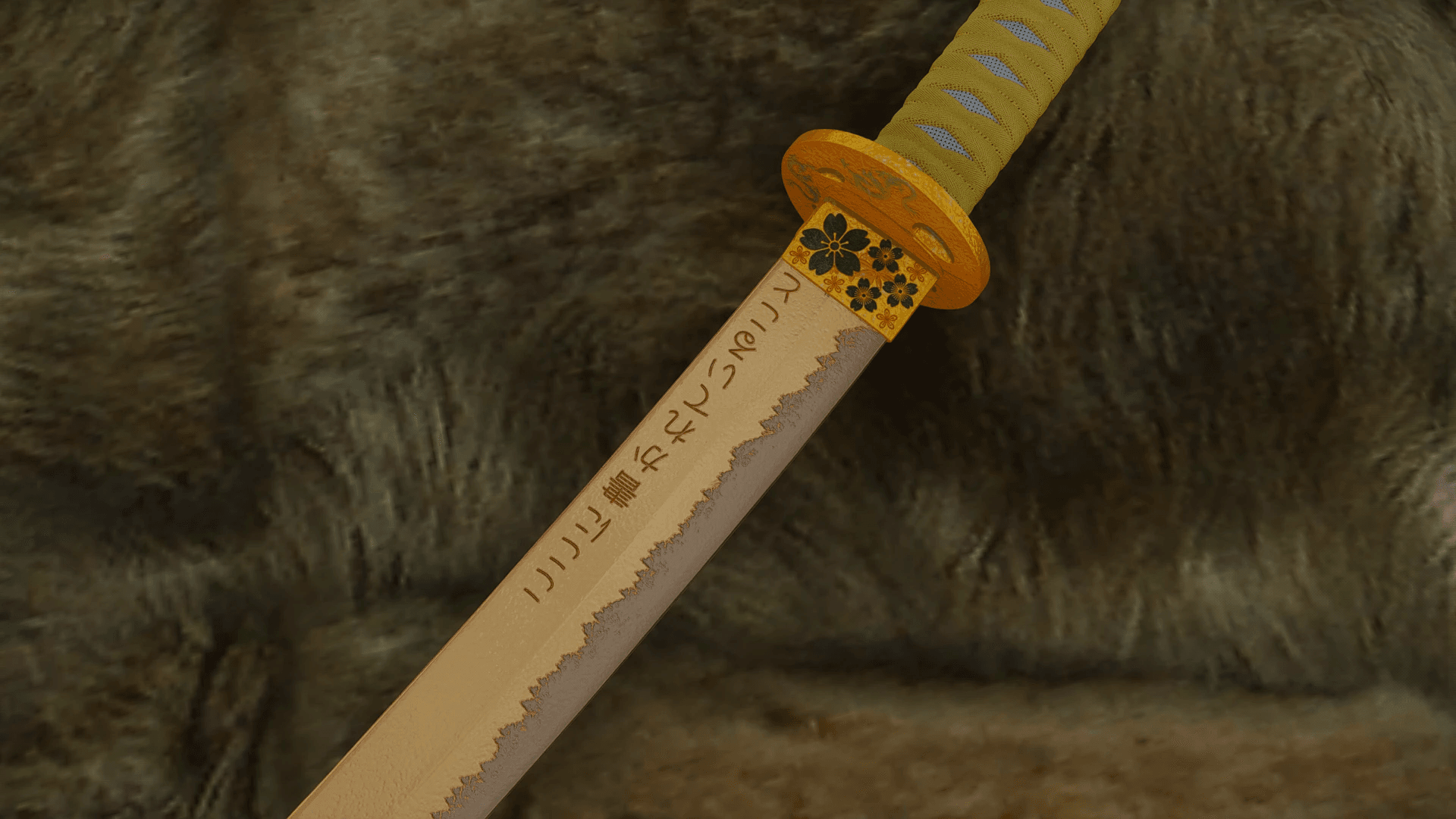 Gold Great Katana mod for The Elder Scrolls V: Skyrim Special Edition