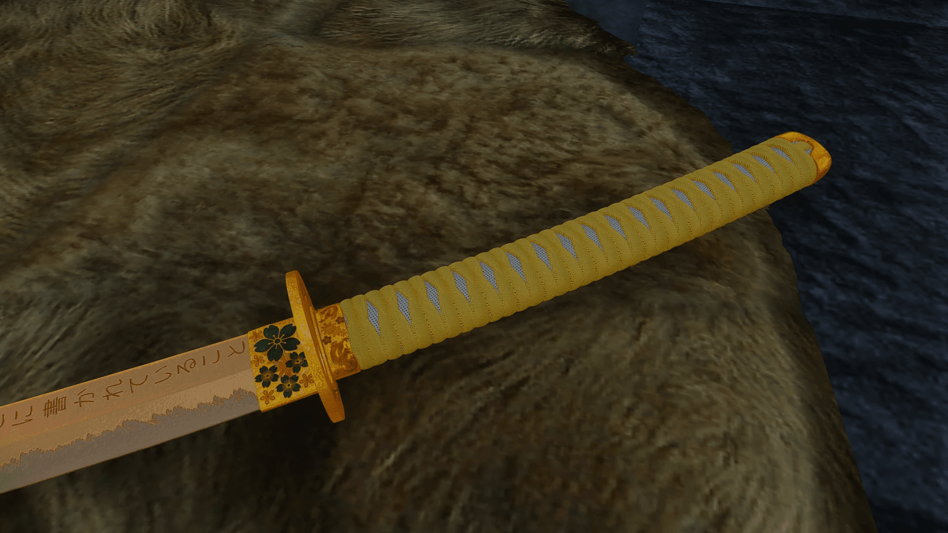 Gold Great Katana mod for The Elder Scrolls V: Skyrim Special Edition