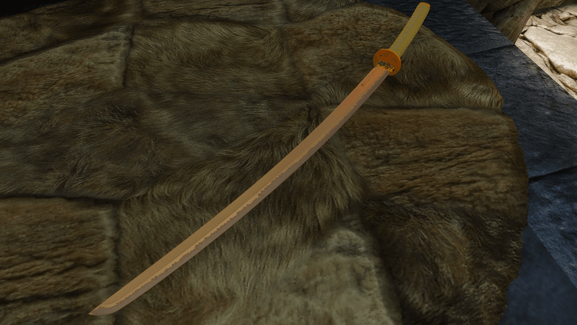 Gold Great Katana mod for The Elder Scrolls V: Skyrim Special Edition