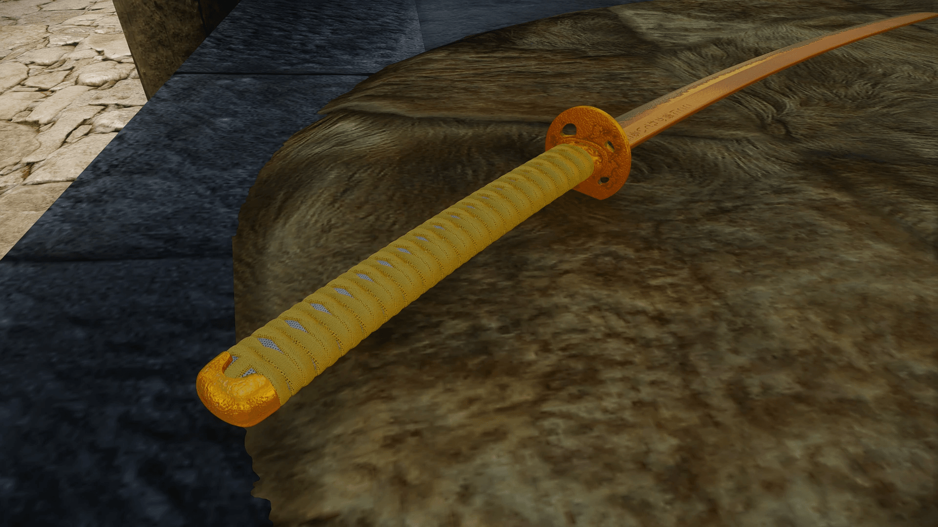 Gold Great Katana mod for The Elder Scrolls V: Skyrim Special Edition
