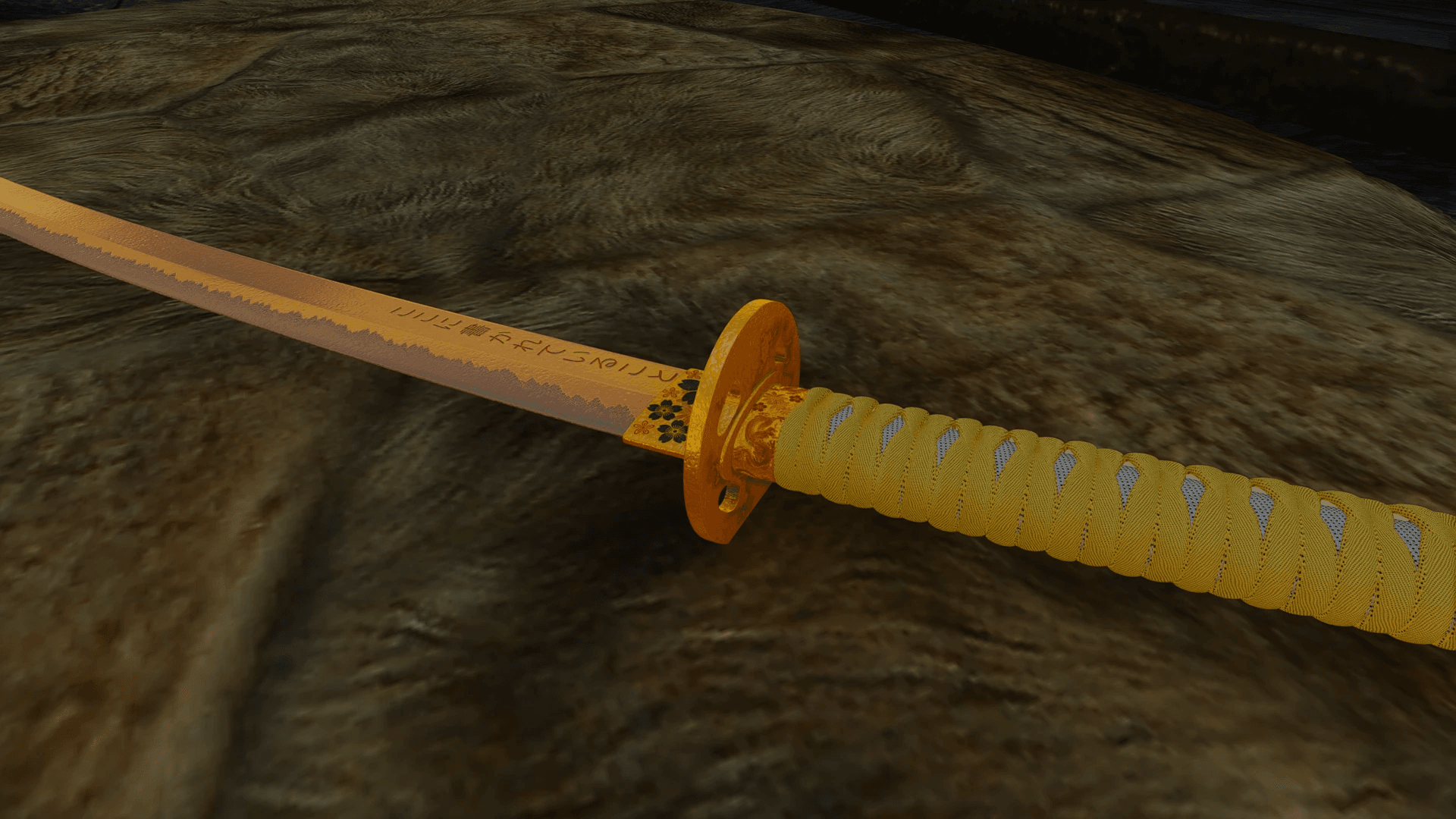Gold Great Katana mod for The Elder Scrolls V: Skyrim Special Edition