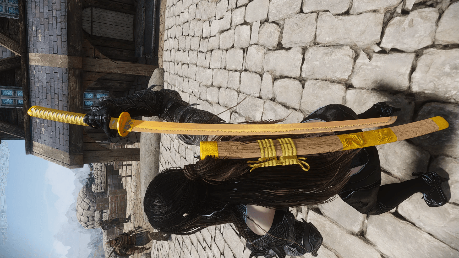 Gold Great Katana mod for The Elder Scrolls V: Skyrim Special Edition