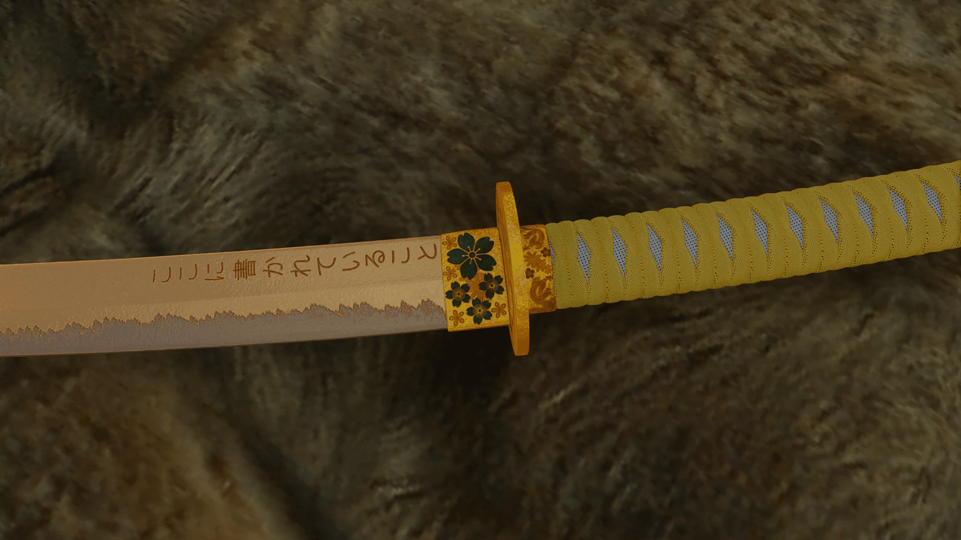 Gold Great Katana mod for The Elder Scrolls V: Skyrim Special Edition