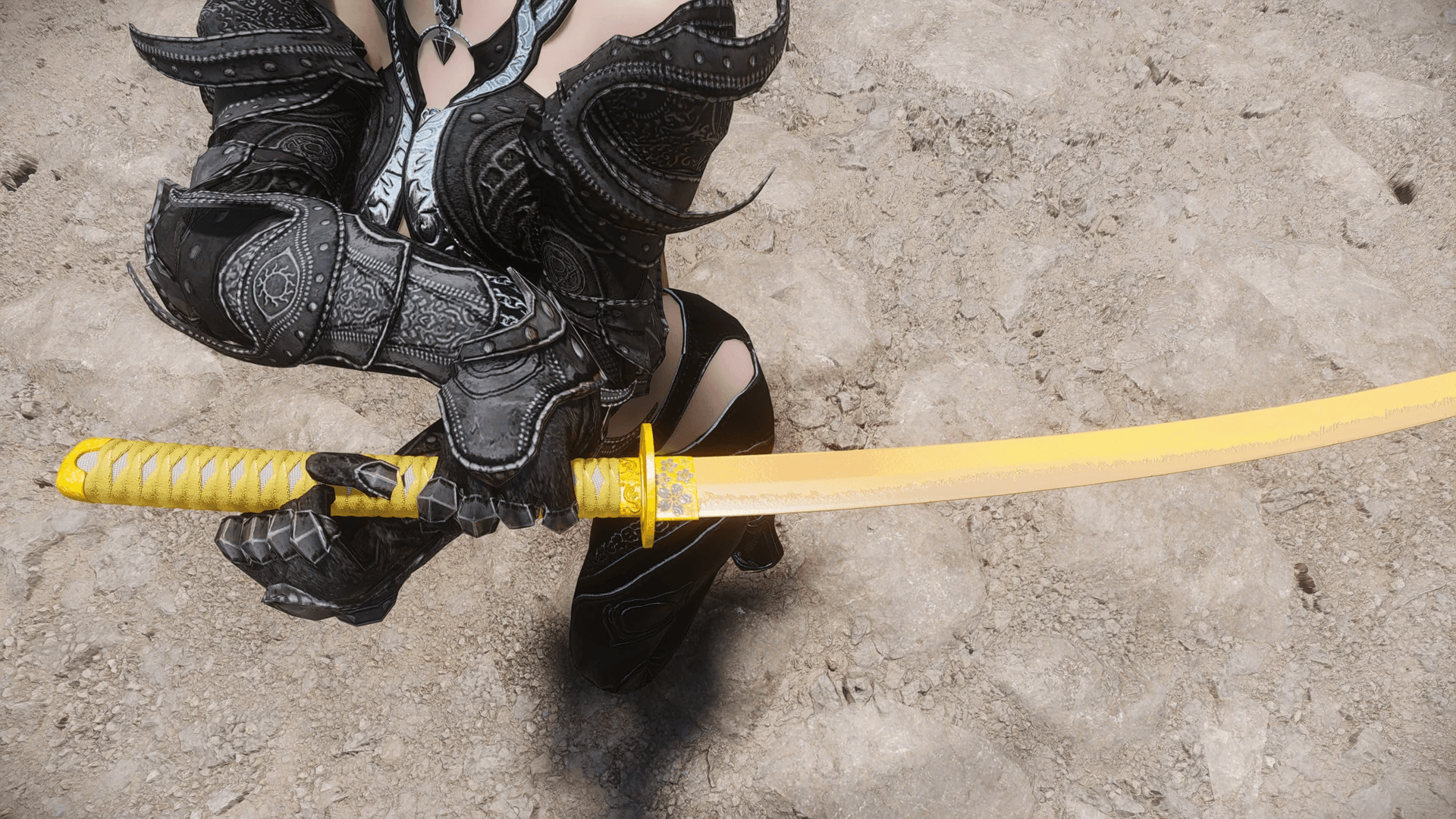 Gold Great Katana mod for The Elder Scrolls V: Skyrim Special Edition
