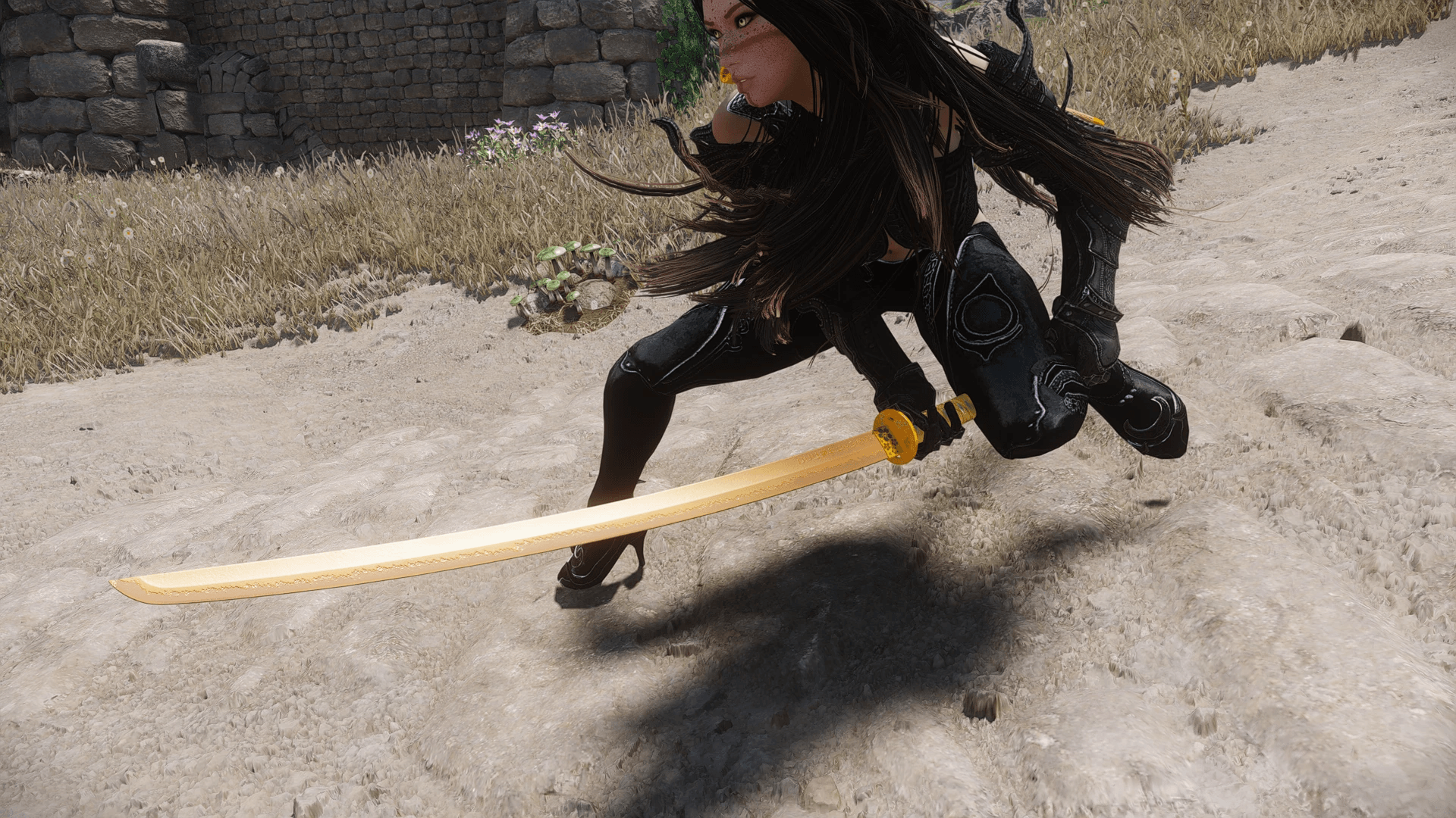 Gold Great Katana mod for The Elder Scrolls V: Skyrim Special Edition