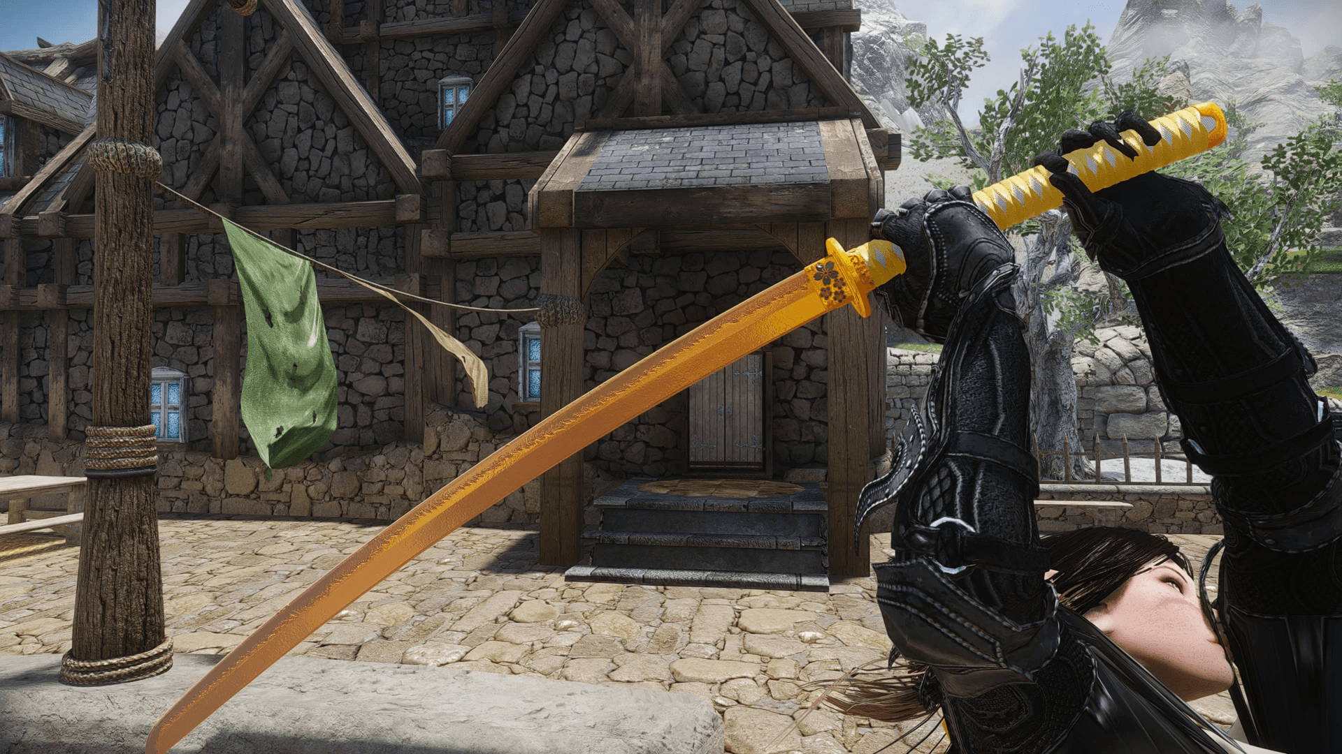 Gold Great Katana mod for The Elder Scrolls V: Skyrim Special Edition