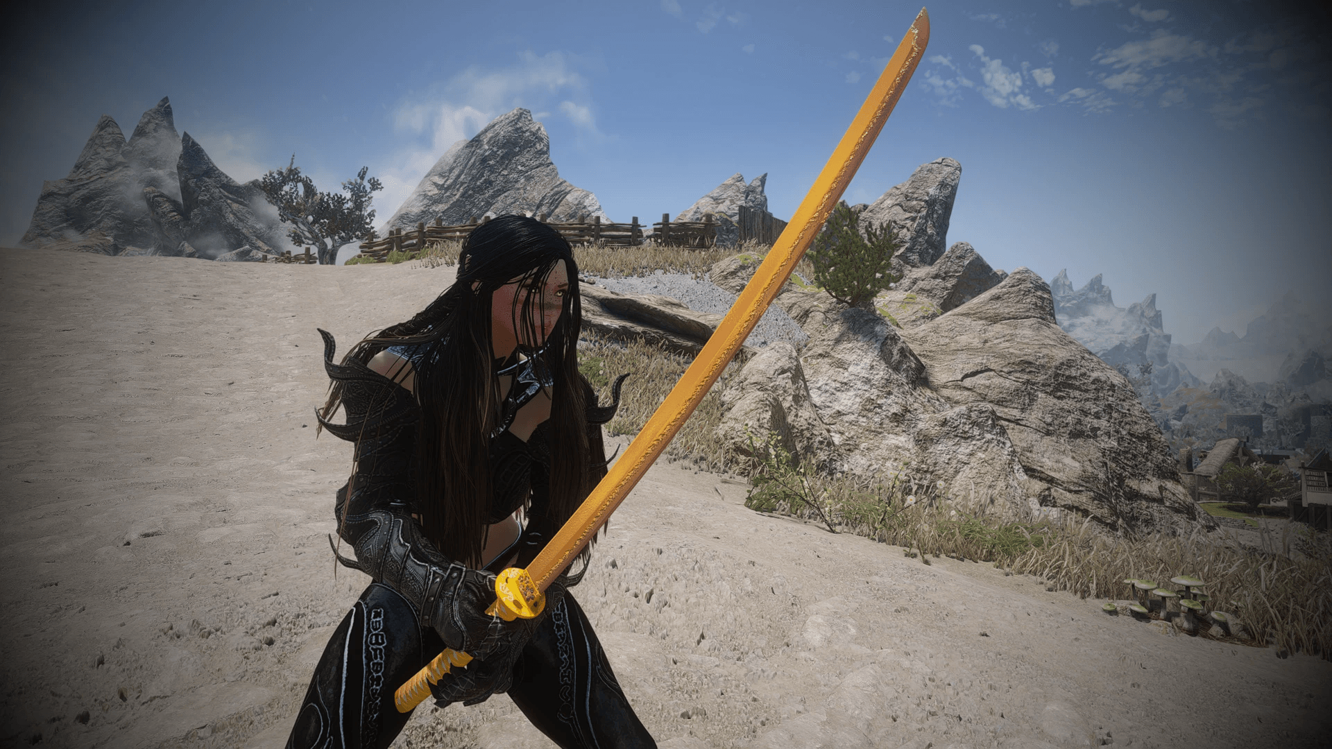Gold Great Katana mod for The Elder Scrolls V: Skyrim Special Edition
