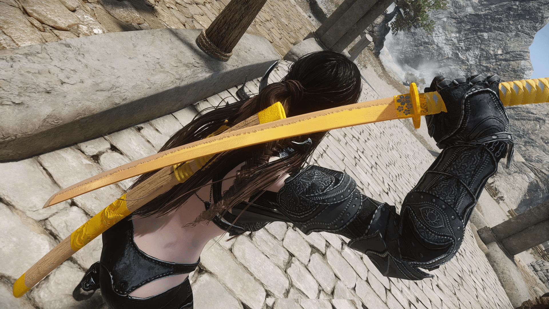Gold Great Katana mod for The Elder Scrolls V: Skyrim Special Edition