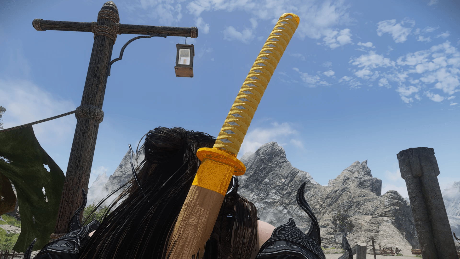 Gold Great Katana mod for The Elder Scrolls V: Skyrim Special Edition