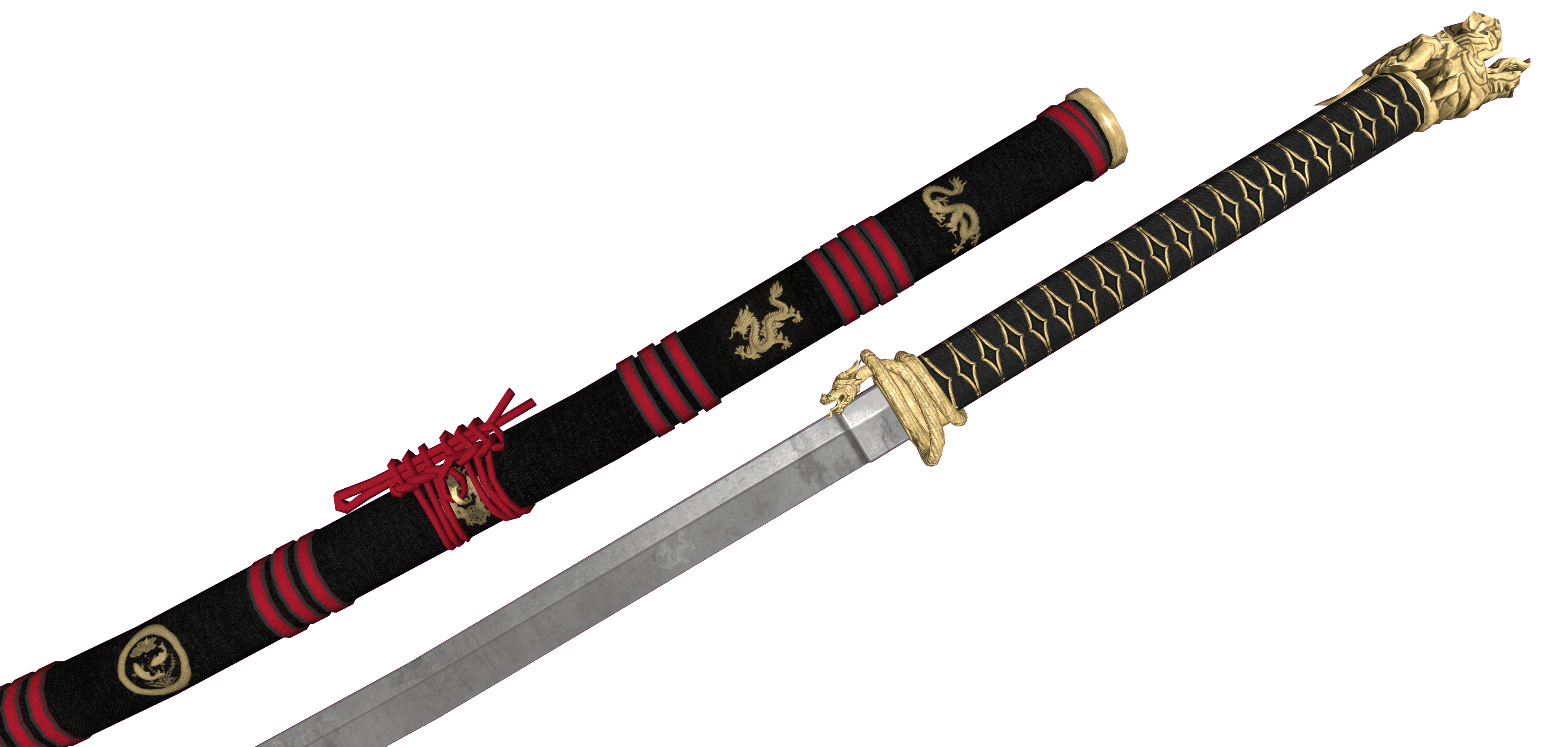 Golden Dragon Katana mod for The Elder Scrolls V: Skyrim Special Edition