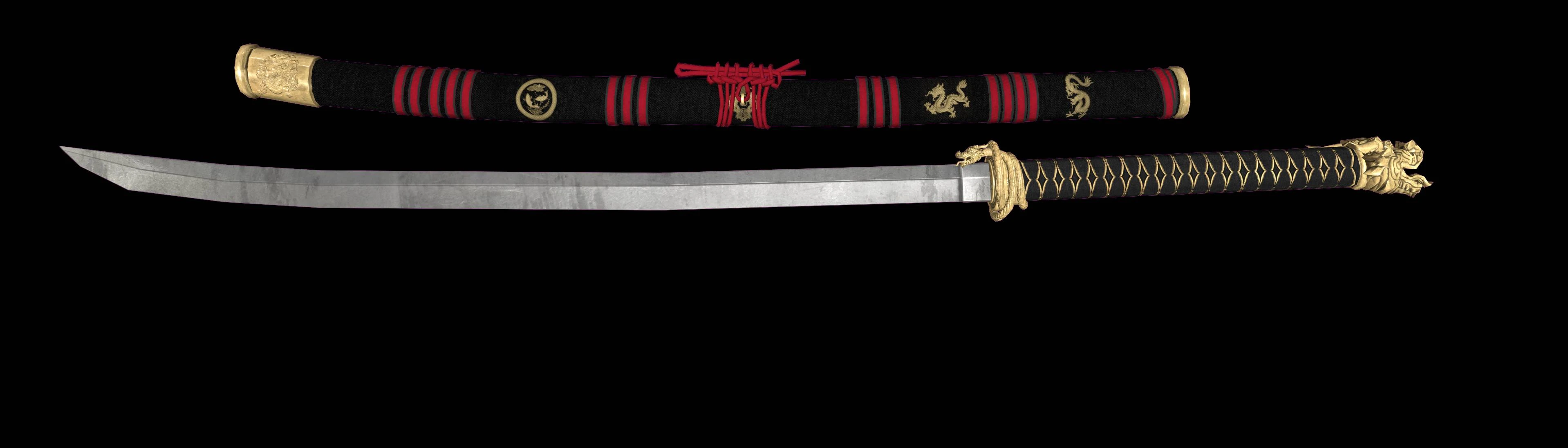 Golden Dragon Katana mod for The Elder Scrolls V: Skyrim Special Edition