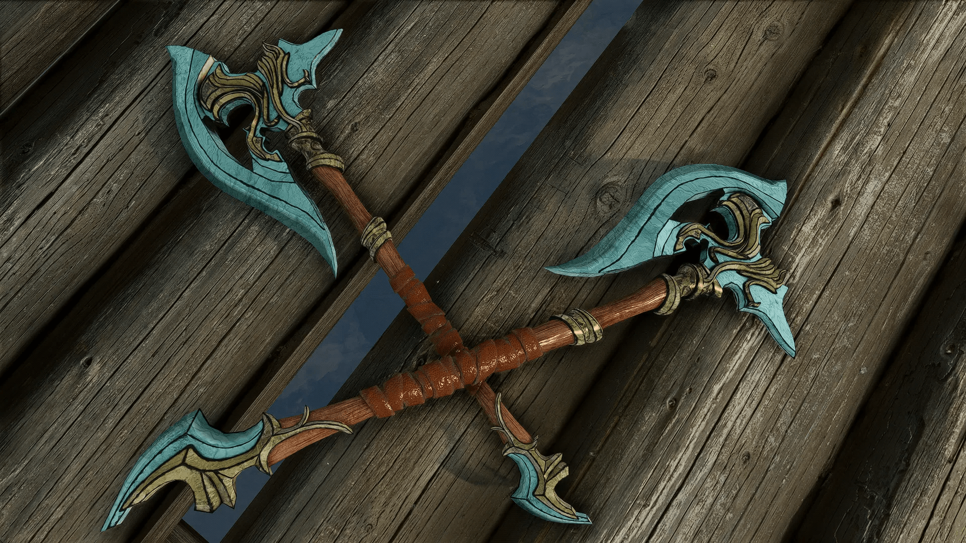 Malachite Steel Axe_LE mod for Skyrim