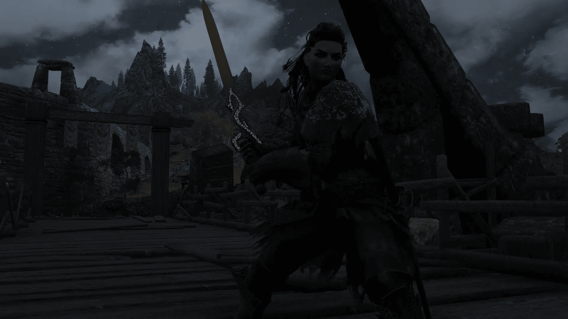 Runic two-handed sword mod for The Elder Scrolls V: Skyrim Special Edition