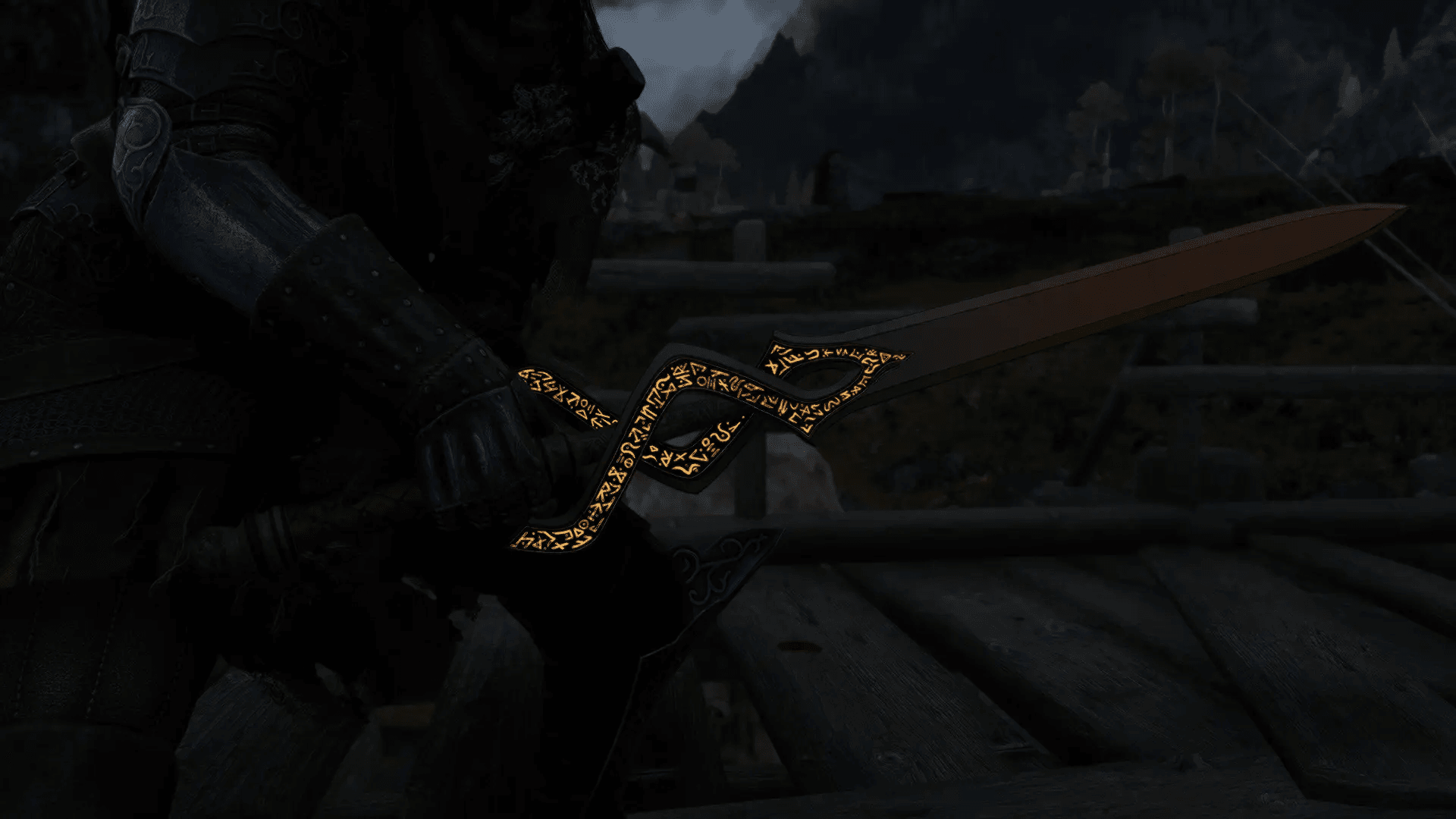 Runic two-handed sword mod for The Elder Scrolls V: Skyrim Special Edition