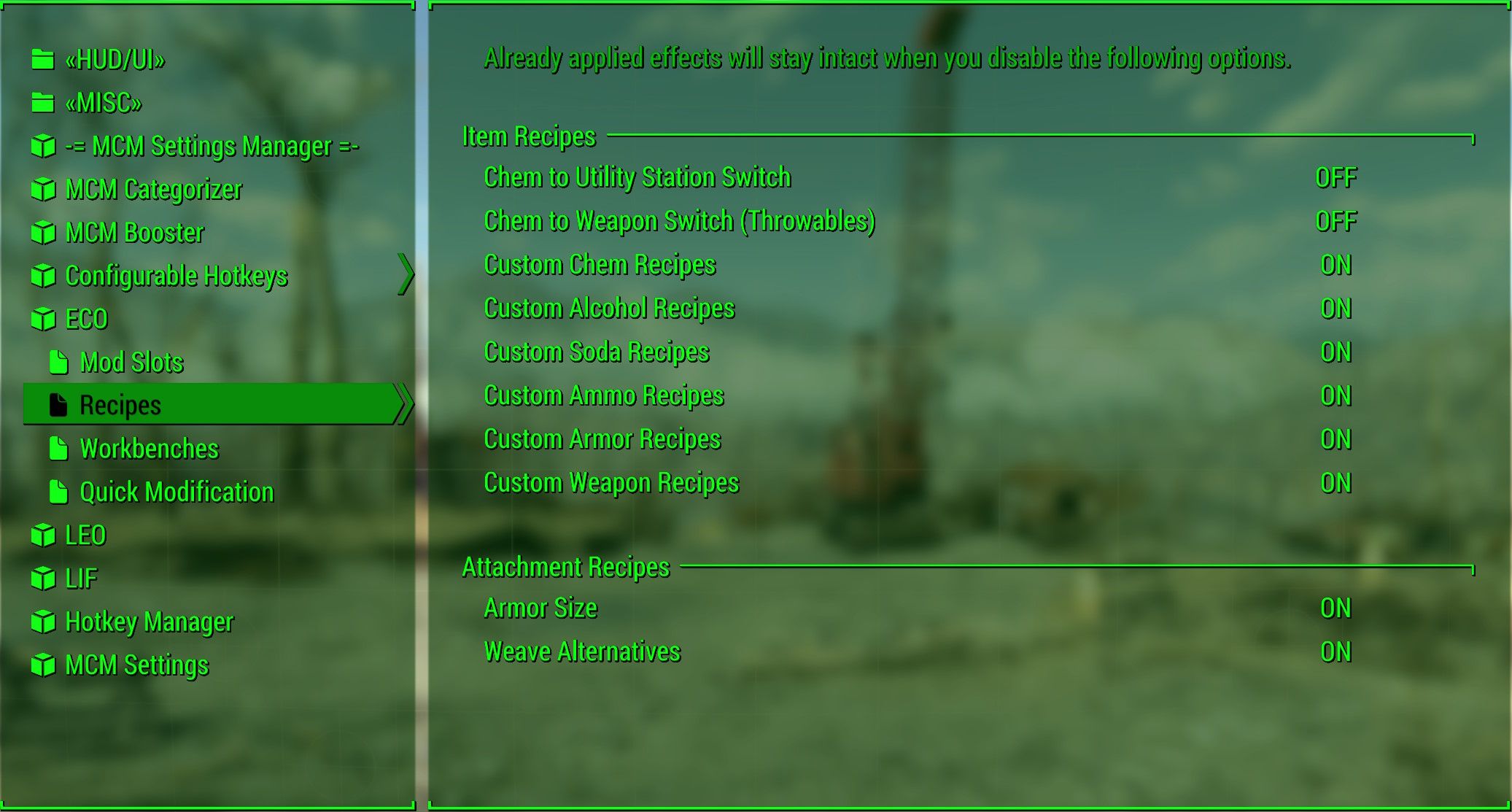 Equipment and Crafting Overhaul (ECO) - Redux mod for Fallout 4
