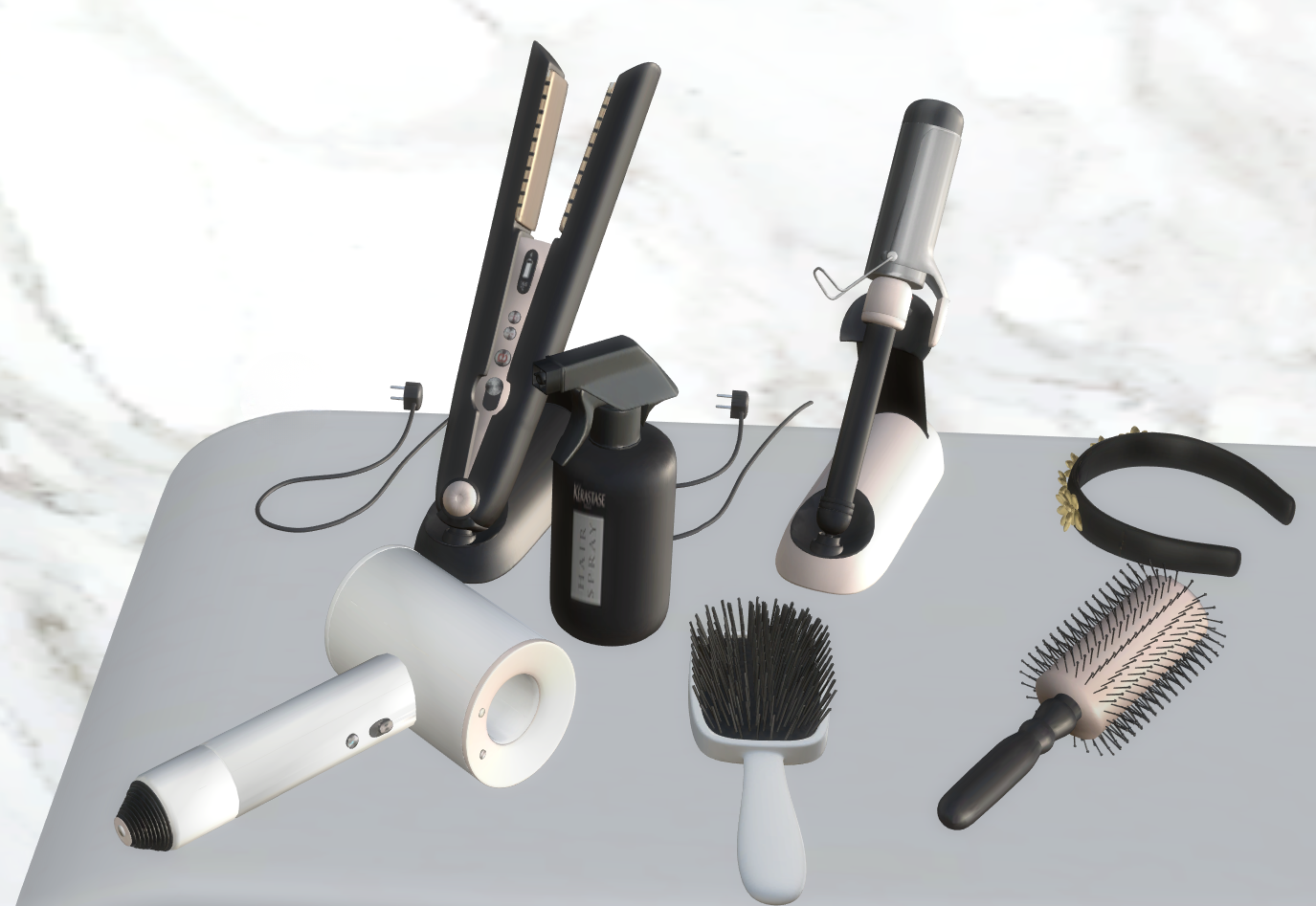 Dyson Hair tools set mod for The Sims 4 