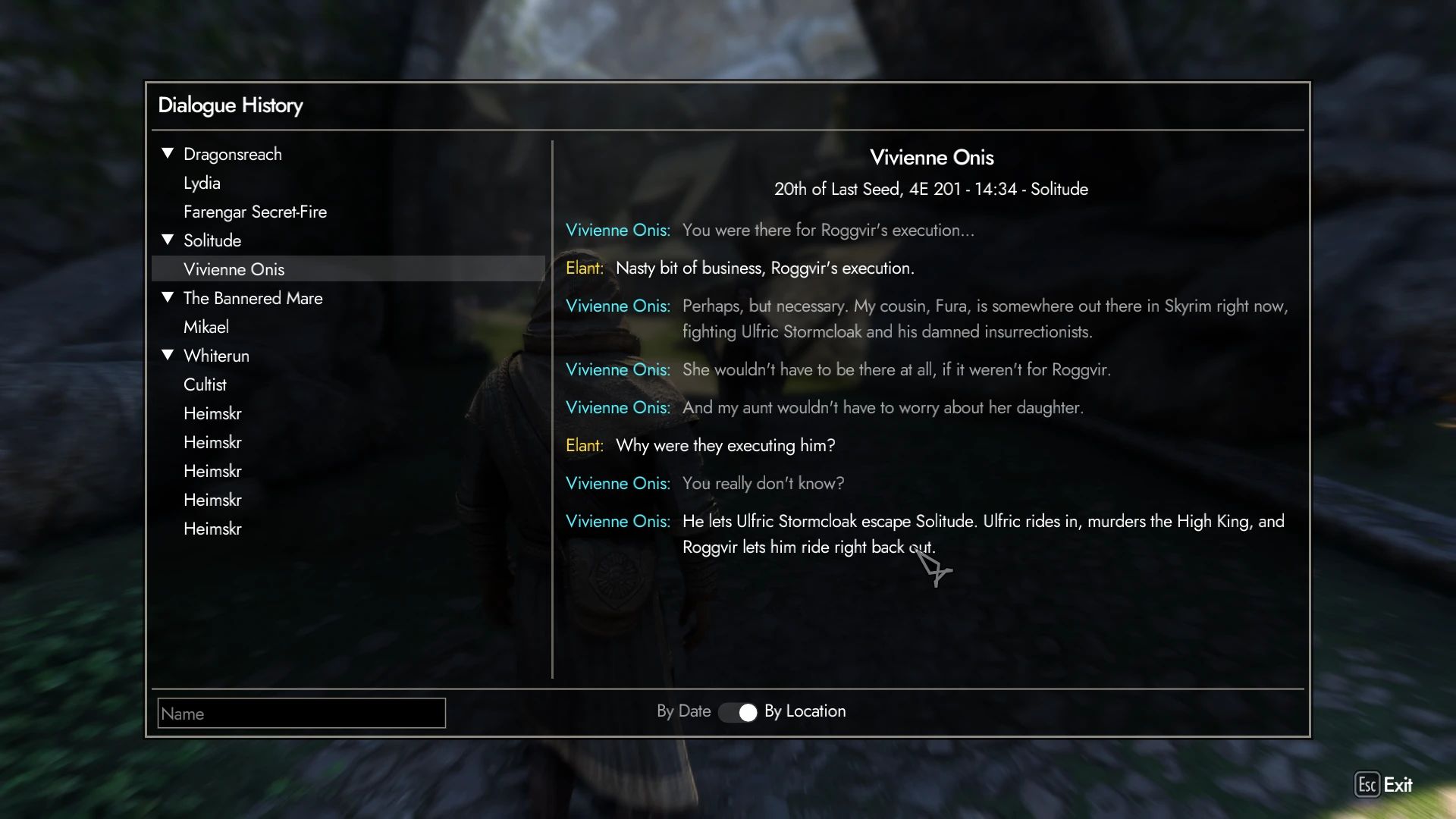 Dialogue History mod for The Elder Scrolls V: Skyrim Special Edition