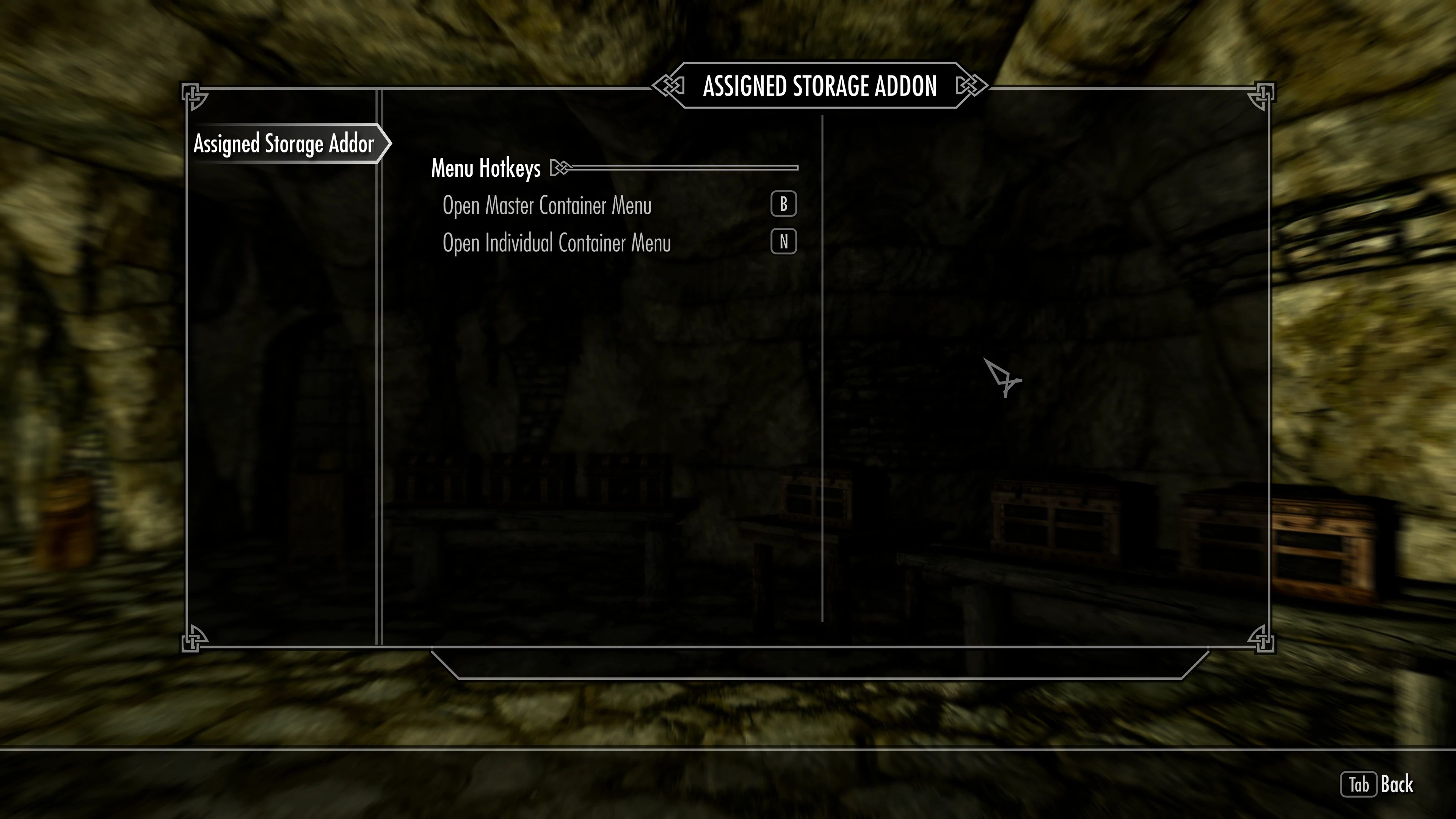 Baka Assigned Storage Addon mod for The Elder Scrolls V: Skyrim Special Edition