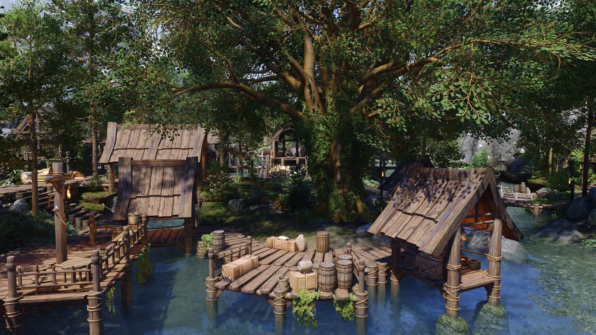 Docks of Riverwood mod for The Elder Scrolls V: Skyrim Special Edition