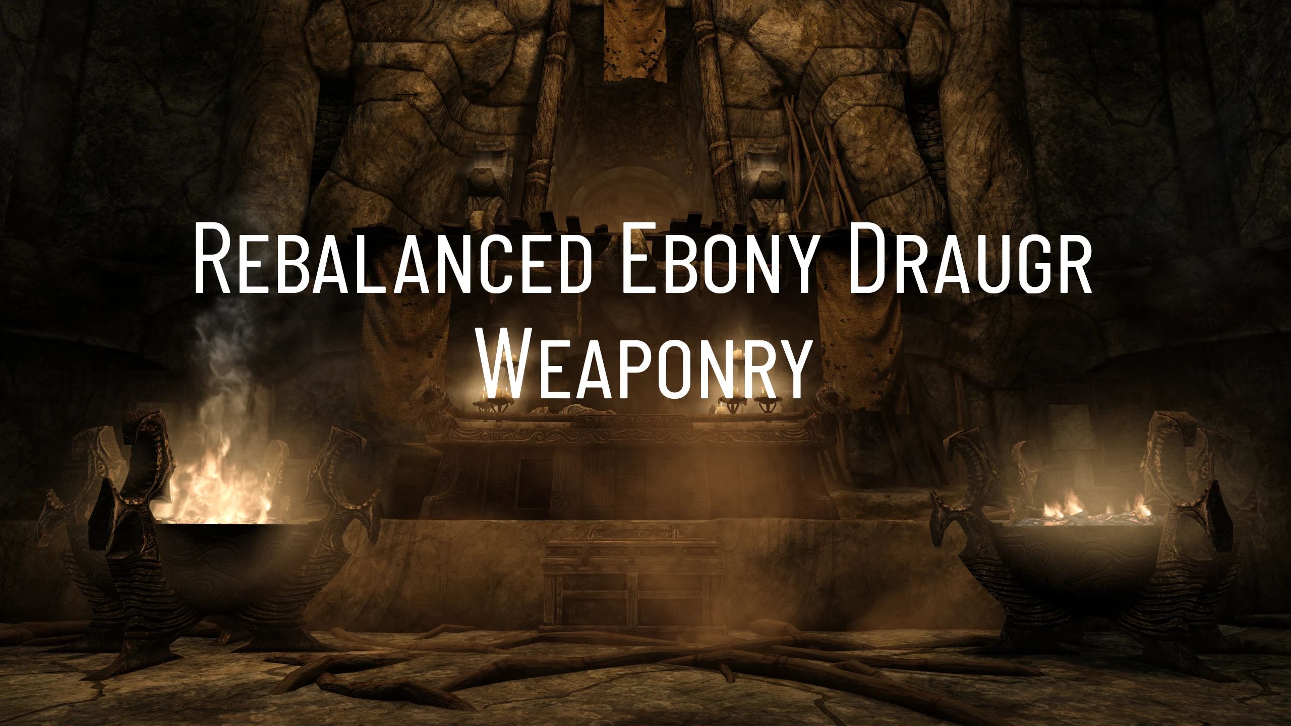 Rebalanced Ebony Draugr Weaponry mod for The Elder Scrolls V: Skyrim Special Edition