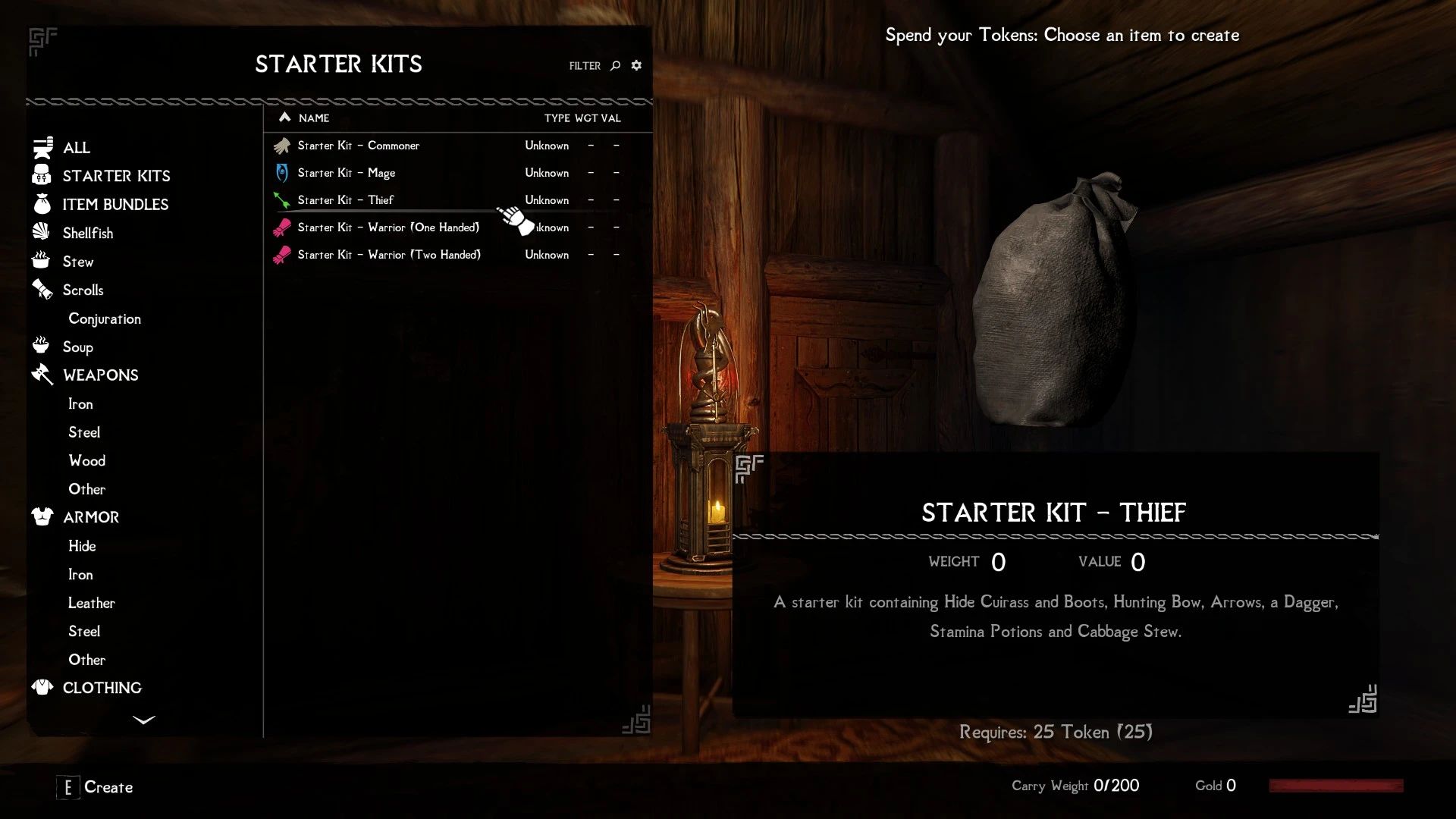 Starter Kits - Starting Choices Addon mod for The Elder Scrolls V: Skyrim Special Edition