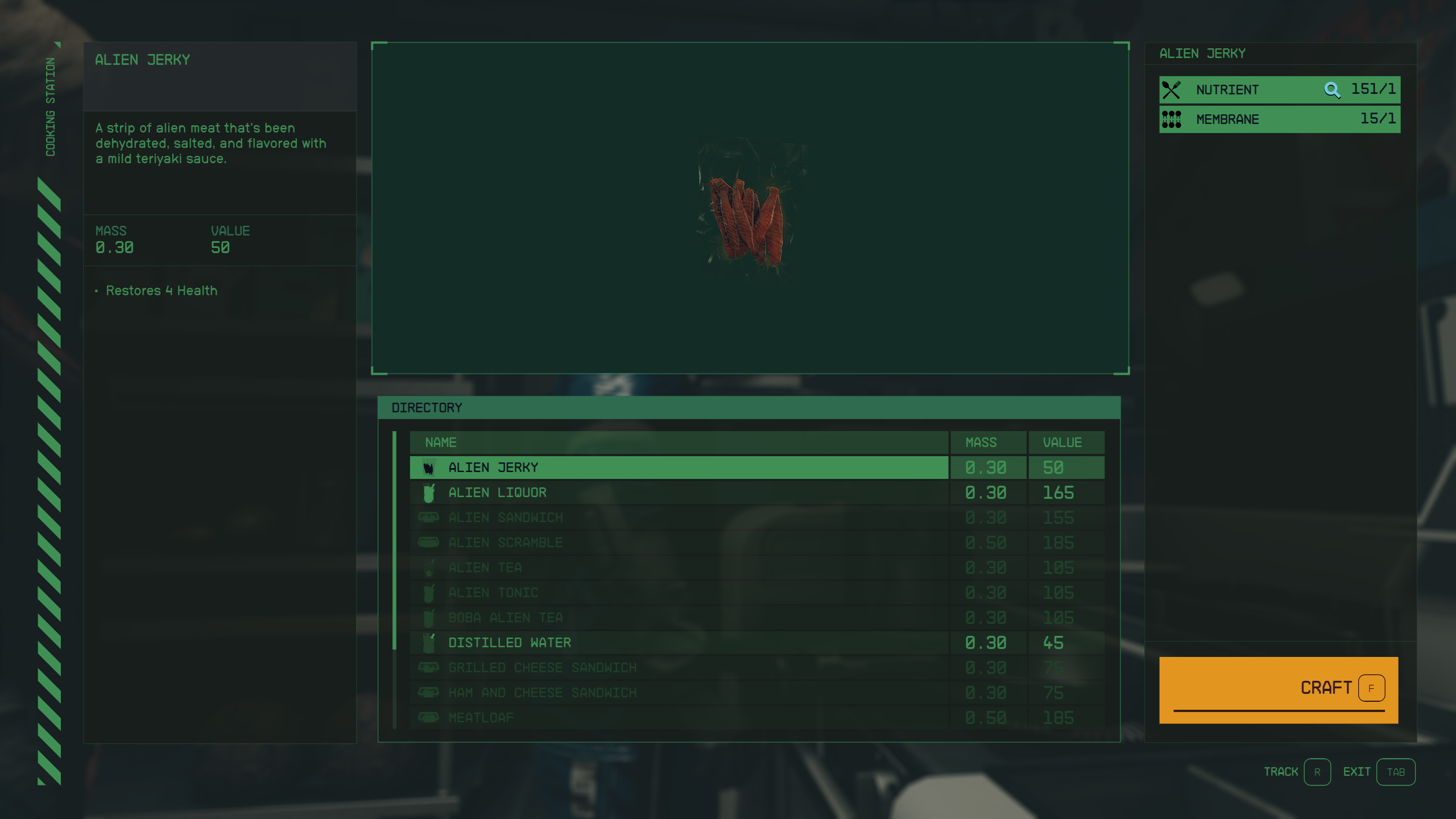 Compact Crafting UI mod for Starfield