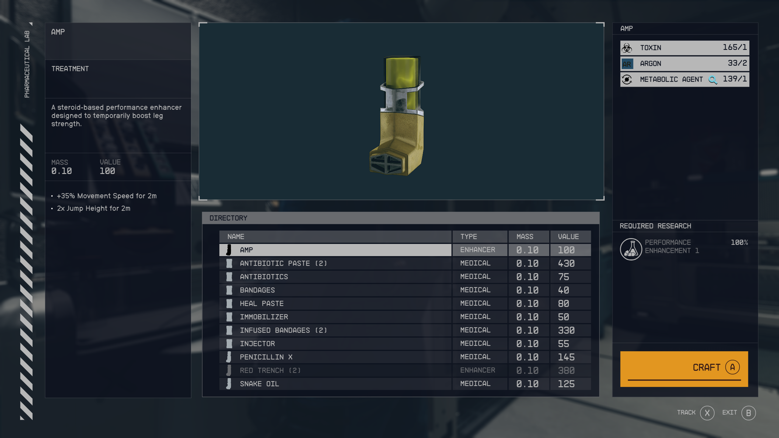 Compact Crafting UI mod for Starfield