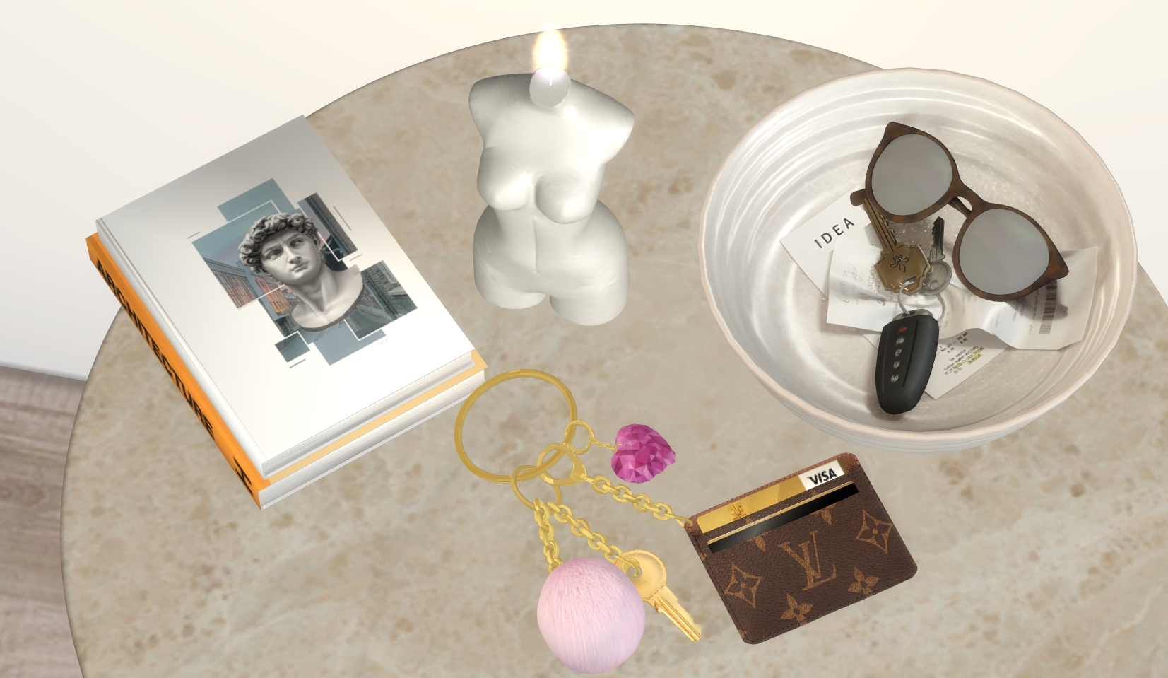 Louis vitton keys set mod for The Sims 4 