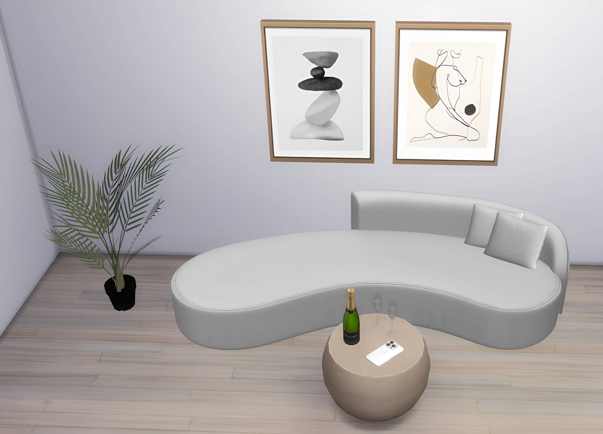 Lorena Minimal Sofa mod for The Sims 4 