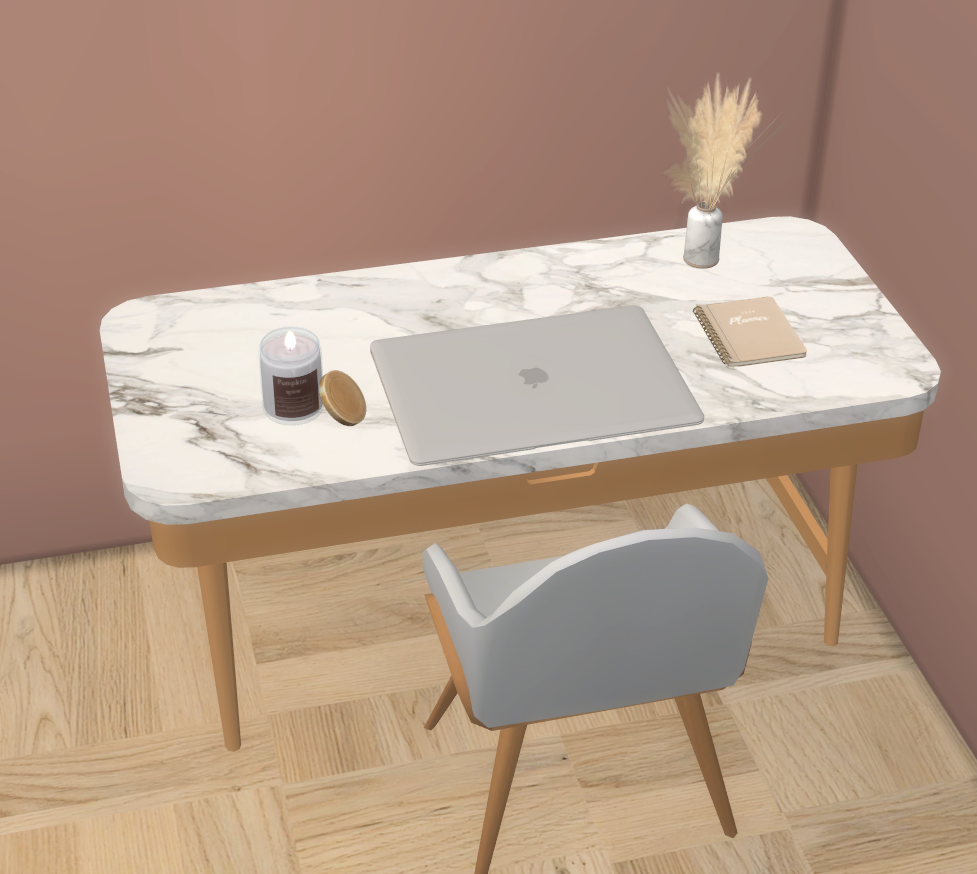 Marble office desk mod for The Sims 4 