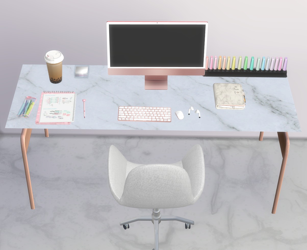 Modern study set mod for The Sims 4 