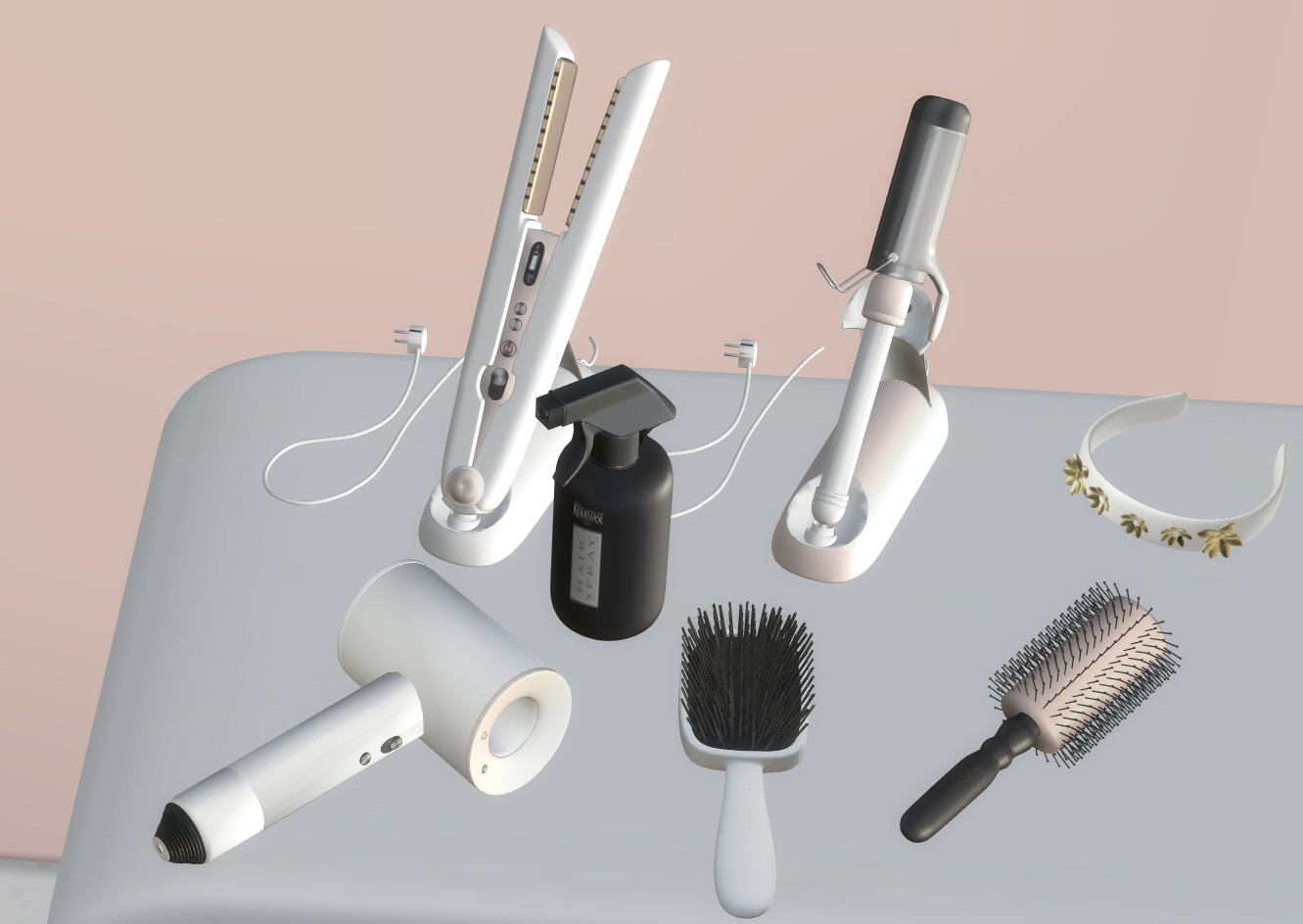 Dyson Hair tools set mod for The Sims 4 