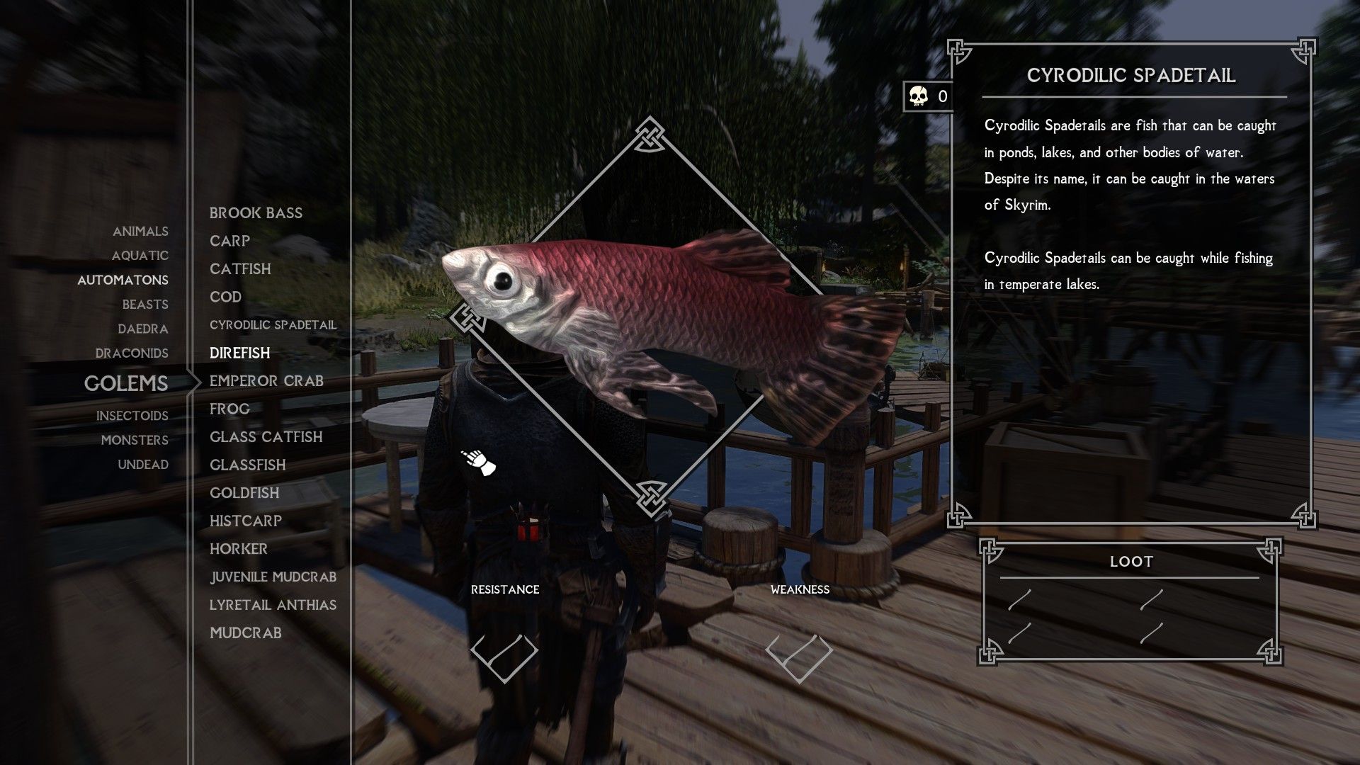 The Dragonborn's Fishiary - Bestiary Addon mod for The Elder Scrolls V: Skyrim Special Edition